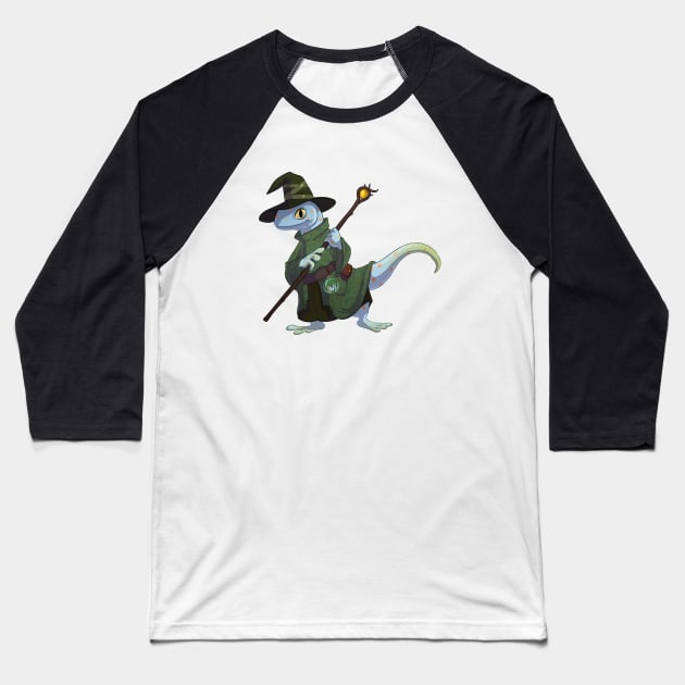 Lizard Wizard Baseball T-Shirt by Khalico